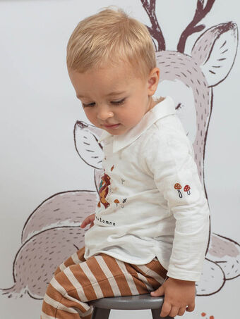 Weißes Langarm-Poloshirt für Babys BALIAM / 21H1BGJ1POL001
