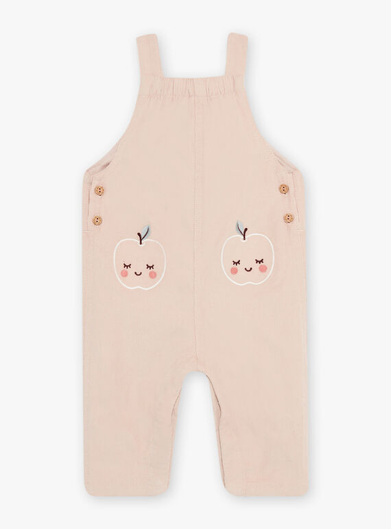 Latzhose aus Samt mit beige-rosa Seitenstreifen DAKLELIA / 22H1BFR1SAL801