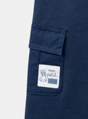 Bequeme marineblaue Hose mit Taschen in Cargo-Optik LADAMIEN / 24H1BGJ1PANC230