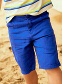 Kind Junge mitternachtsblaue Leinenshorts COVAGE / 22E3PGN3BERC231