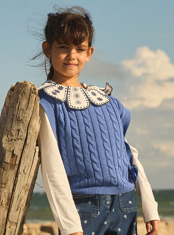 Ärmelloser Pullover mit Zopfmuster MERSADETTE / 25E2PF81CSMC238