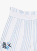 Ecru gestreifte Shorts Kind Mädchen CYASHOETTE / 22E2PFK1SHO001