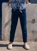 Blaue Karottenjeans mit geblümtem Gürtel LEJINETTE / 24H2PFJ1JEAK005