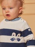 Blau-weißer Pullover mit Streifendruck LADAEL / 24H1BGJ1PUL001