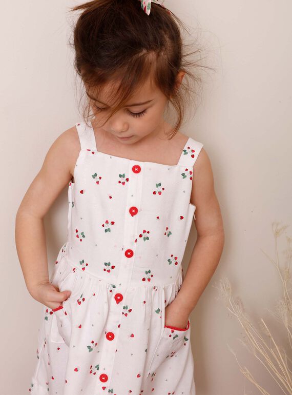 Kleid mit Erdbeerdruck in Ecru ZOLOMETTE / 21E2PFJ1CHS001