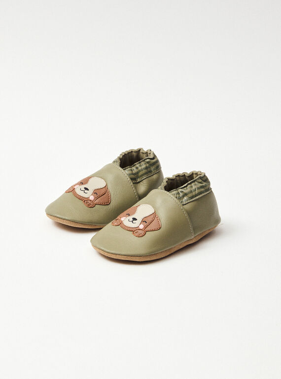 Khakifarbene Babyschuhe aus weichem Leder NAFLAVIAN / 25F10BG31CHC811