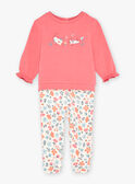 Rosa Pyjama-Set aus gemustertem Molton KECHARLIE / 24E5BF51PYJ308