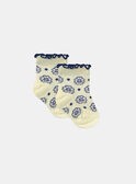 Blassgelbe Jacquard-Blumensocken KAULINE / 24E4BFR1SOQ103