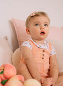 Baby Mädchen orange und ecru karierter Strampler CAPAULINE / 22E1BFM1SACE403