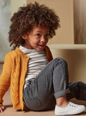 Graue Paperbag-Denim-Jeans für Kinder Mädchen mit gestreiftem Gürtel CLODETTE2 / 22E2PFF1JEAK004