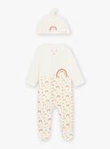 Baby Junge Regenbogen und Igel Fleecestrampler und Mütze CEFABRICE / 22E5BG44GRE002