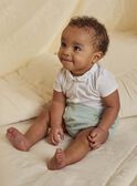 Gemischte Geburt grün Bloomer und Kragen Bodysuit in ecru COLOAN / 22E0CMI1ENS203
