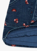 Kind Mädchen Jeansrock mit gestickten Motiven CAJETTE / 22E2PF71JUPP274