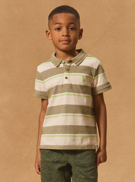 Poloshirt grün gestreift MLERAYAGE / 25E3PGO1POL604