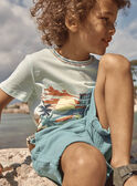 Helltürkisfarbenes T-Shirt mit kurzen Ärmeln FLUPLAGE / 23E3PGQ3TMCC216