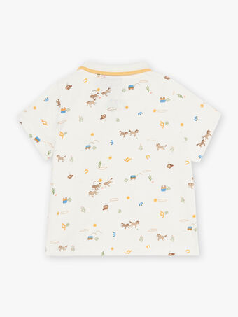 Kurzärmeliges Polohemd für Baby Junge mit Far-West-Aufdruck CAOLIVE / 22E1BGJ1POLA001
