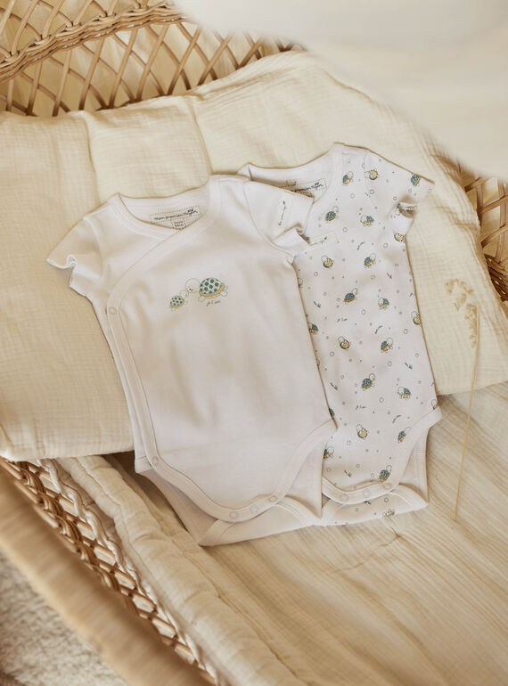 Satz von 2 sortierten Schildkröte bodysuits Geburt gemischt COROL / 22E0NMI1BOD000