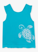 Schildkrötenblaues Tank-Top Kind Mädchen CAUJERETTE  2 / 22E2PFT1DEB202