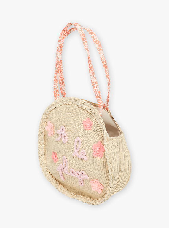 Strandtasche aus Stroh Kind Mädchen CLIKUETTE / 22E4PFO1BES009