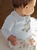 Blaues Bodysuit-T-Shirt, beige Hose und wassergrüne Socken FOREST / 23E0CG72ENS614