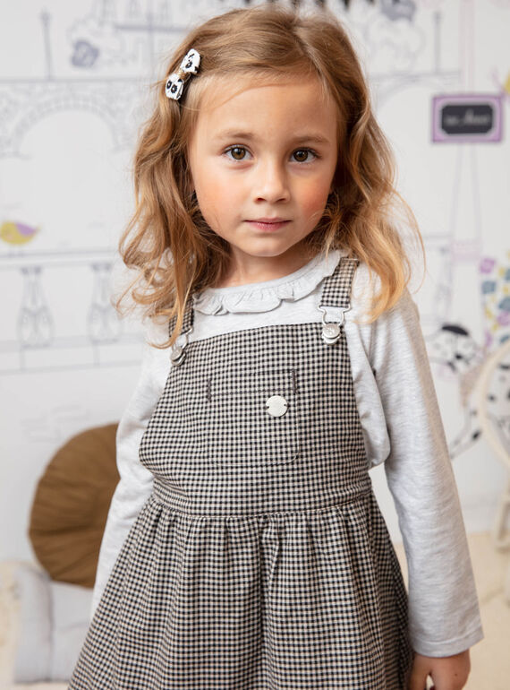 Kind Mädchen Gingham fließenden Latzhose Kleid BECHAETTE / 21H2PF21CHS090
