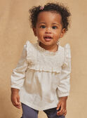 Langärmelige Bodysuit-Bluse in Ecru GAKOKO / 23H1BFH2BOD001