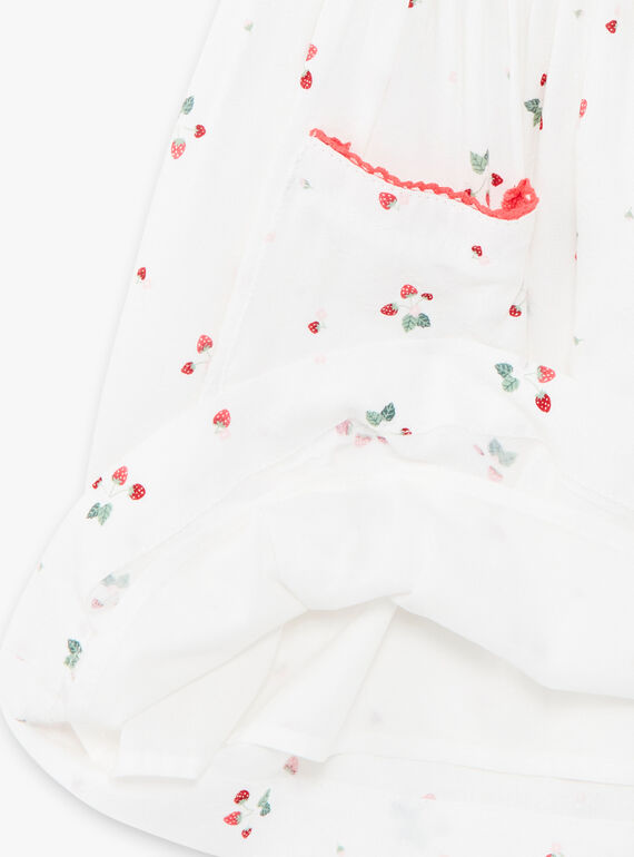 Kleid mit Erdbeerdruck in Ecru ZOLOMETTE / 21E2PFJ1CHS001