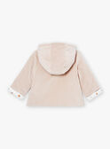 Beige Samtjacke mit Kapuze für Neugeborene LOAC / 24H0CM11VES007