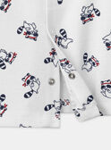 T-Shirt, weiß mit Waschbär-Print und langen Ärmeln, Baby, Jungen NAIVAN / 25H1BGP1TMLA015