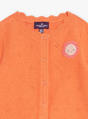 Orangefarbene Strickjacke mit langen Ärmeln GAANNE / 23H1BF71CARE413