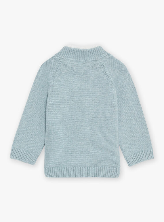 Mittelgroßer türkisfarbener Strickpullover DAUGO / 22H1BGZ2PUL219