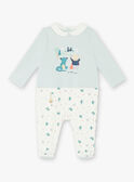 Weißer und grüner Wasserkleider-Baby ZEBRAN / 21E5BG15GRE020