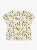 Vanille-Satinbluse mit Fruchtaufdruck FAPENNY / 23E1BFO1CHE114