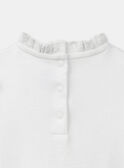 Ecrufarbene Bodybluse mit Rüschen LACOLINE / 24H1BFJ1BOD001