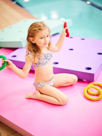 Zweiteiliger Badeanzug für Kind Mädchen mit Rüschen CLILIETTE / 22E4PFO3D4L001