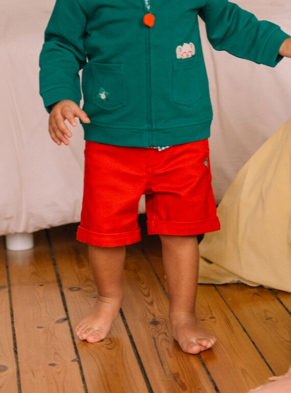 Baby Junge ziegelrote Twill-Shorts CATITI / 22E1BGM1BER506