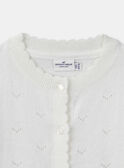 Ecrufarbene Strickjacke im Lochstrick  MREGETTE / 25E2PFL1CAR001