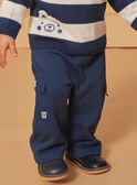Bequeme marineblaue Hose mit Taschen in Cargo-Optik LADAMIEN / 24H1BGJ1PANC230