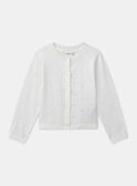 Ecrufarbene Strickjacke im Lochstrick  MREGETTE / 25E2PFL1CAR001