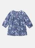 Blau-weißes Kleid mit Blumenmuster LACECILE / 24H1BFJ1ROB070