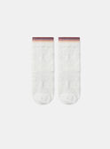 Jacquard-Socken in Ecru mit Blumenmuster MACHOZETTE / 25E4PF71SOQ001