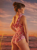 Einteiliger Badeanzug in Nude mit Blumenprint KLUINDEF / 24E2FFG1D4KC204
