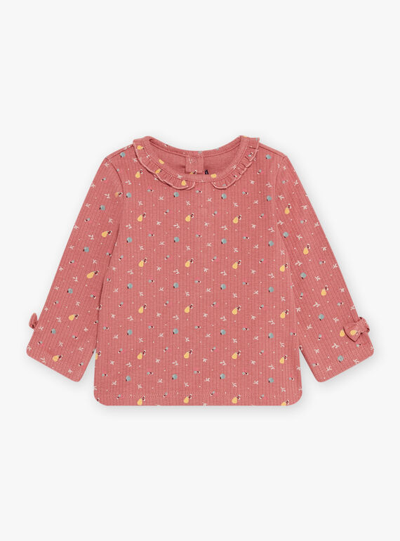 Langärmelige Bluse mit Blumenmuster in Altrosa DAKELLY / 22H1BFR1TEED332
