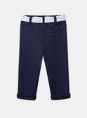 Marineblaue Hose mit geblümtem Gürtel LACLARA / 24H1BFJ1PAN070
