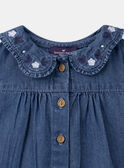 Blaue Jeansbluse mit Rüschenkragen LACARINE / 24H1BFJ1CHEP274
