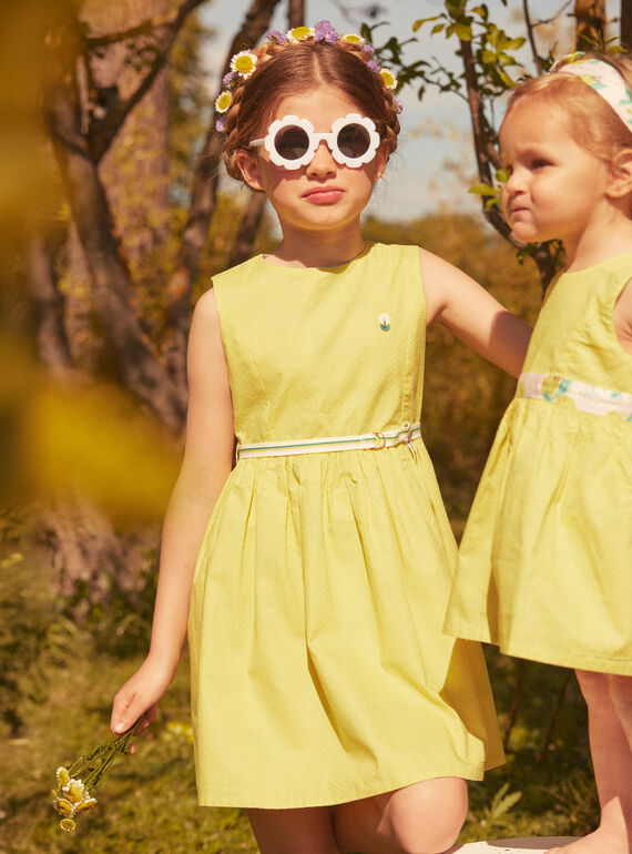 Gelbes wendbares Kleid aus Baumwollsatin LAPAKRETTE / 24H2PFI1ROBH705