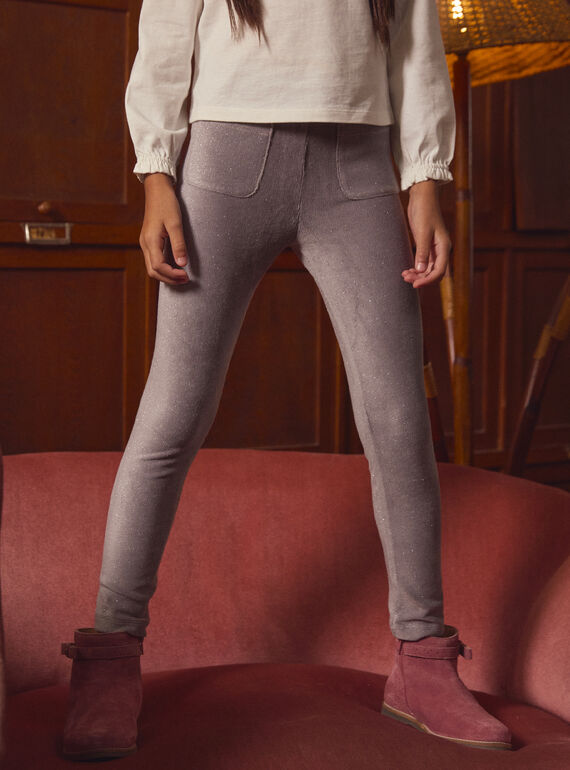 Leggings aus paillettenbesetztem Cord LADEGETTE / 24H2PFQ1LG940
