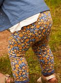 Ecru Bluse mit dunkelblauer Leggings und Stirnband mit Blumenmuster 23E1BF81ENS001