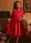 Rotes Kleid mit Stickerei KROFORETTE / 24E2PFE1ROBE405