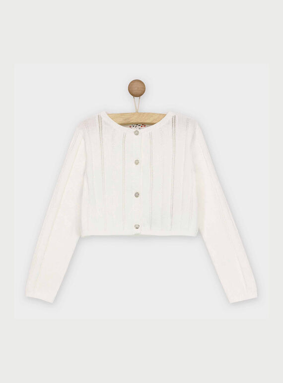 Weiße Strickjacke RIPOPETTE / 19E2PFE3CAR001